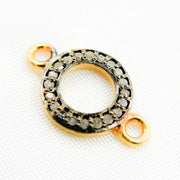 Diamond Sterling Silver Round Connector